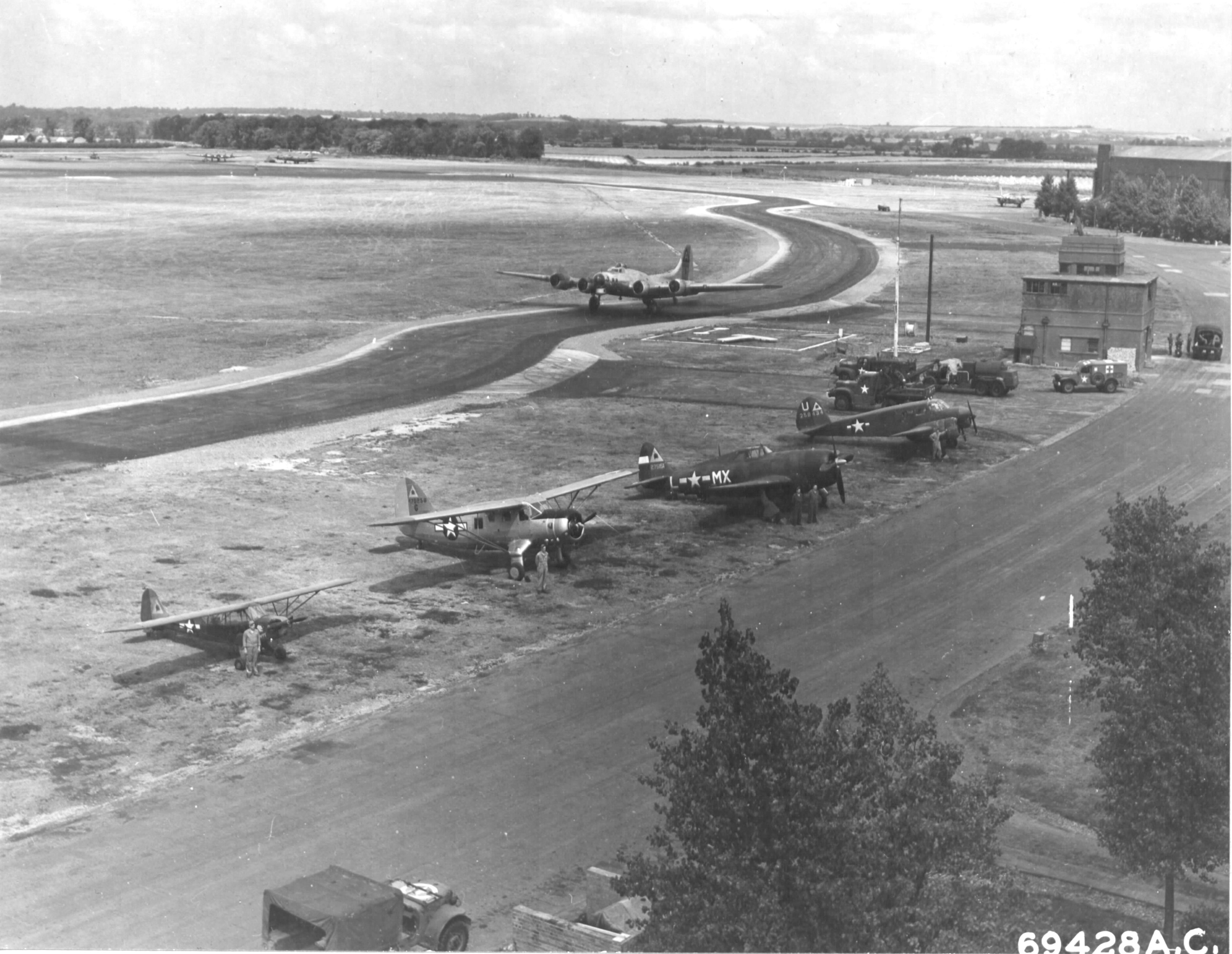 View of the control tower at RAF Bassingbourn